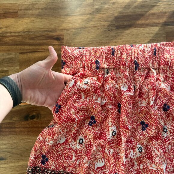 Cabi Bella Batik Skirt Women's Sz S Elephant Print Boho Stretch Waist Pockets - Picture 3 of 9